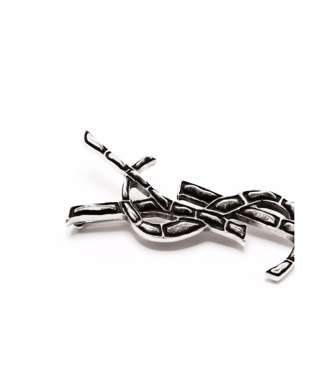 SAINT LAURENT Серебряная металлическая булавка / брошь, фото 2