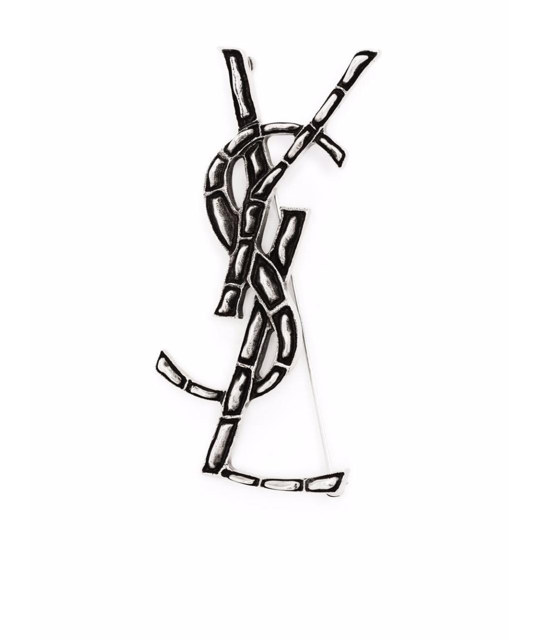 SAINT LAURENT Серебряная металлическая булавка / брошь, фото 1