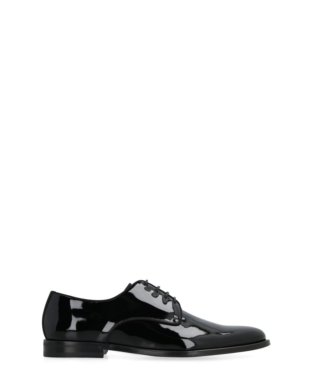 DOLCE&GABBANA Черные кожаные туфли, фото 1