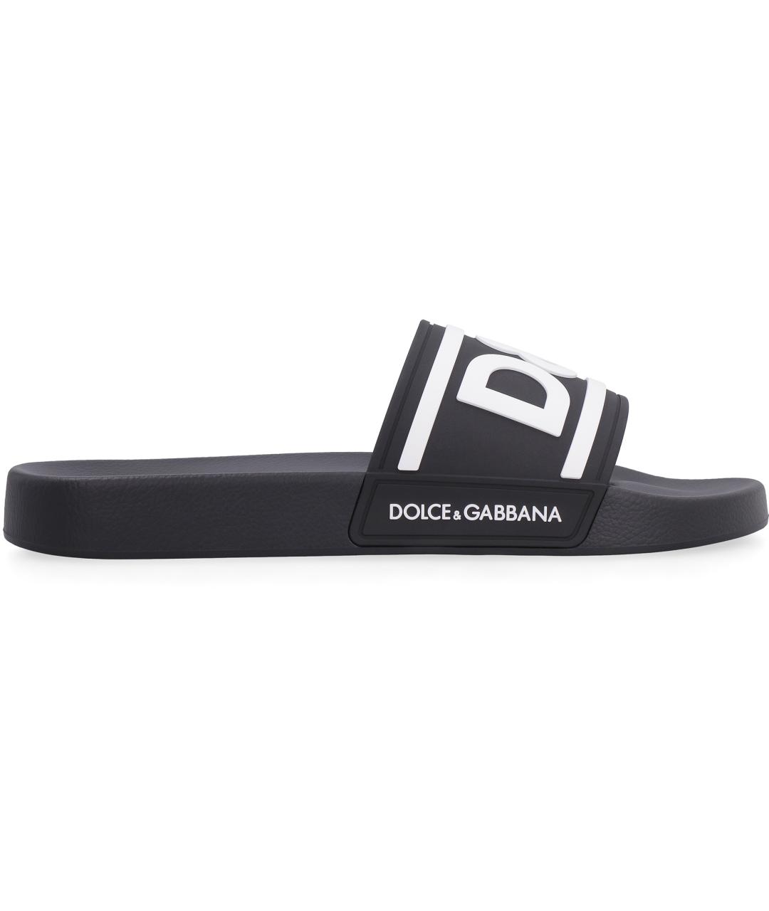 DOLCE&GABBANA Черные шлепанцы, фото 2