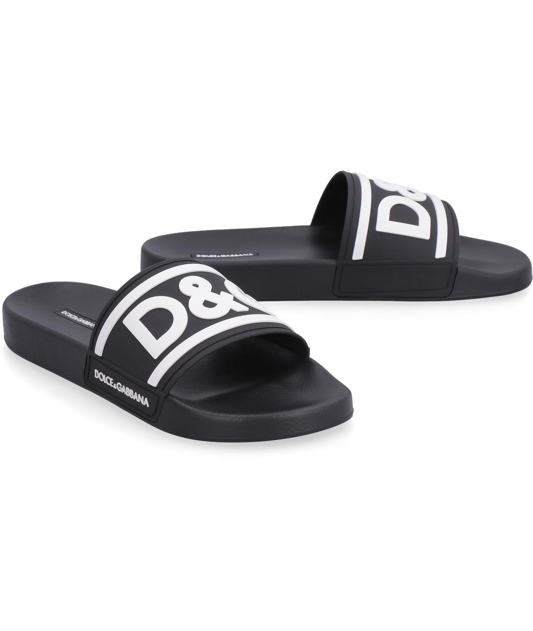 DOLCE&GABBANA Черные шлепанцы, фото 3