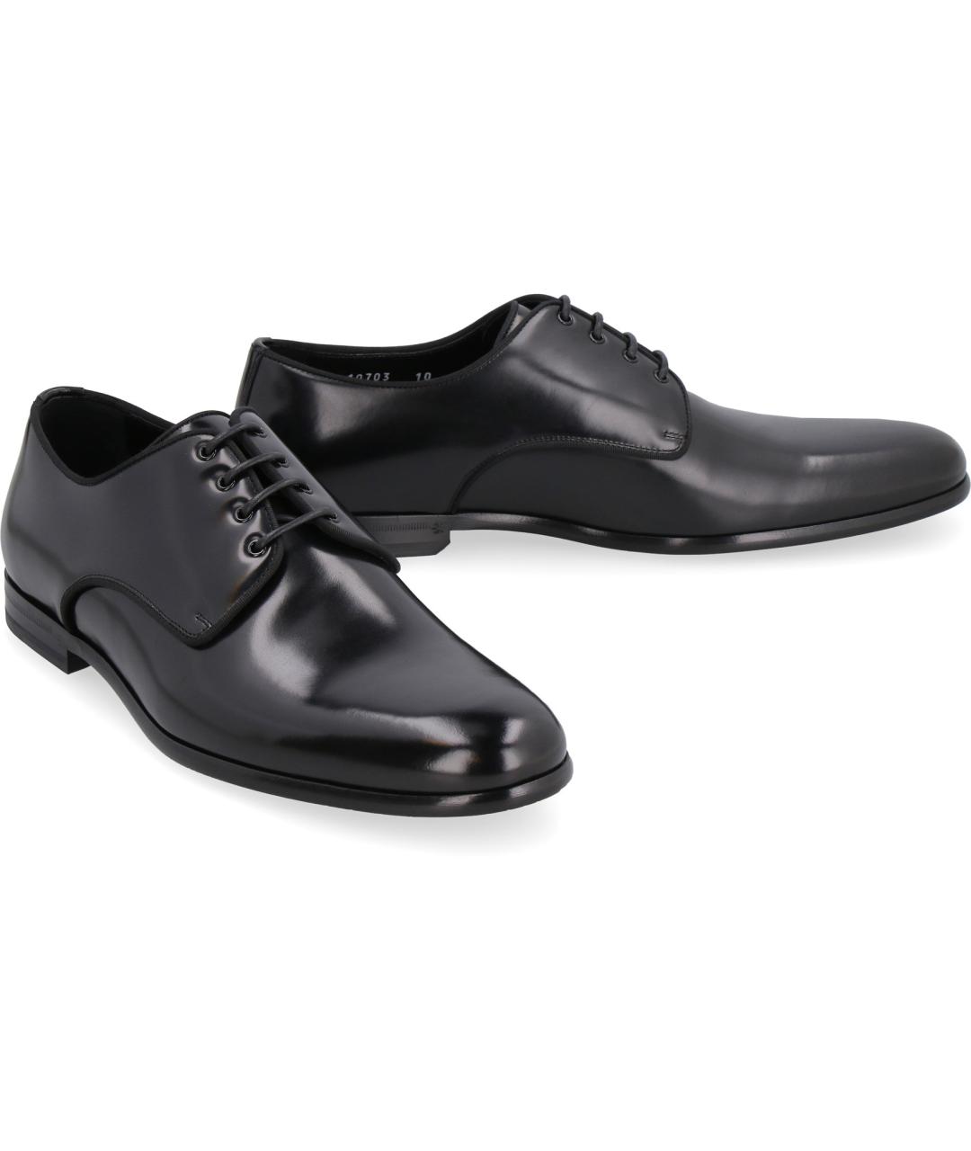 DOLCE&GABBANA Черные кожаные туфли, фото 3