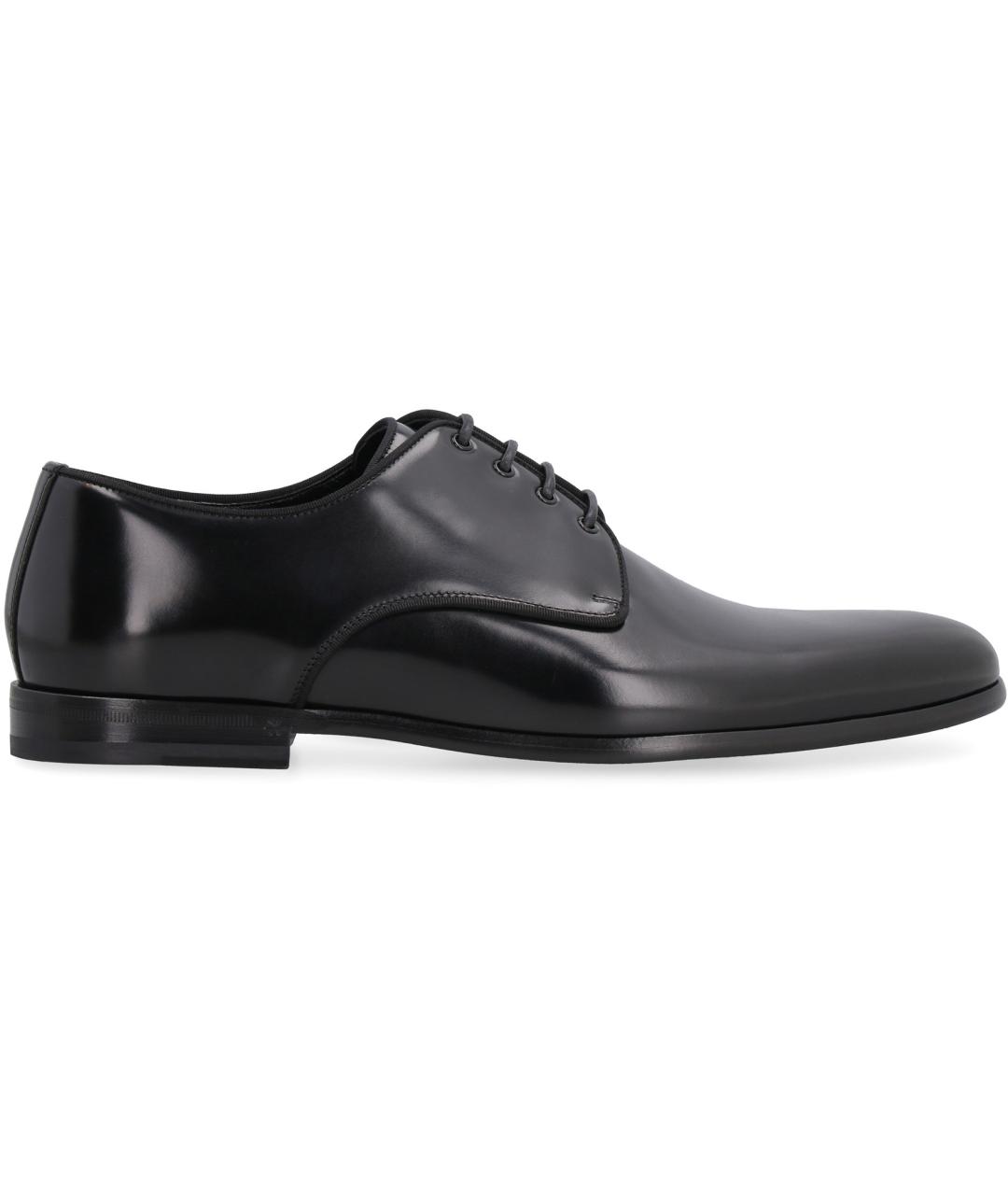 DOLCE&GABBANA Черные кожаные туфли, фото 2