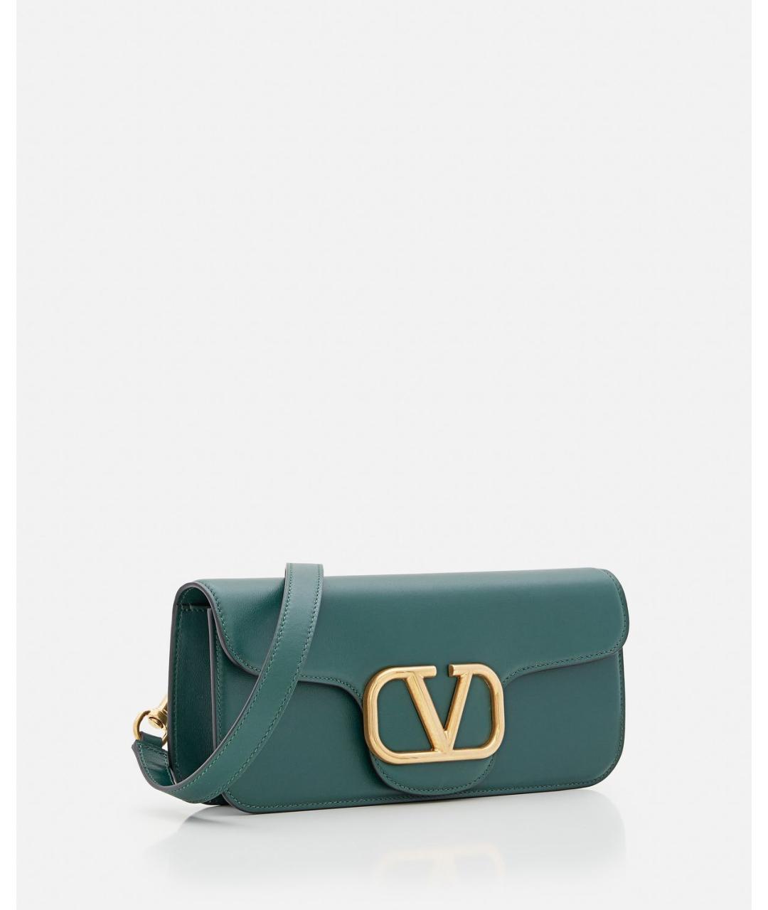VALENTINO Зеленая кожаная сумка на плечо, фото 2