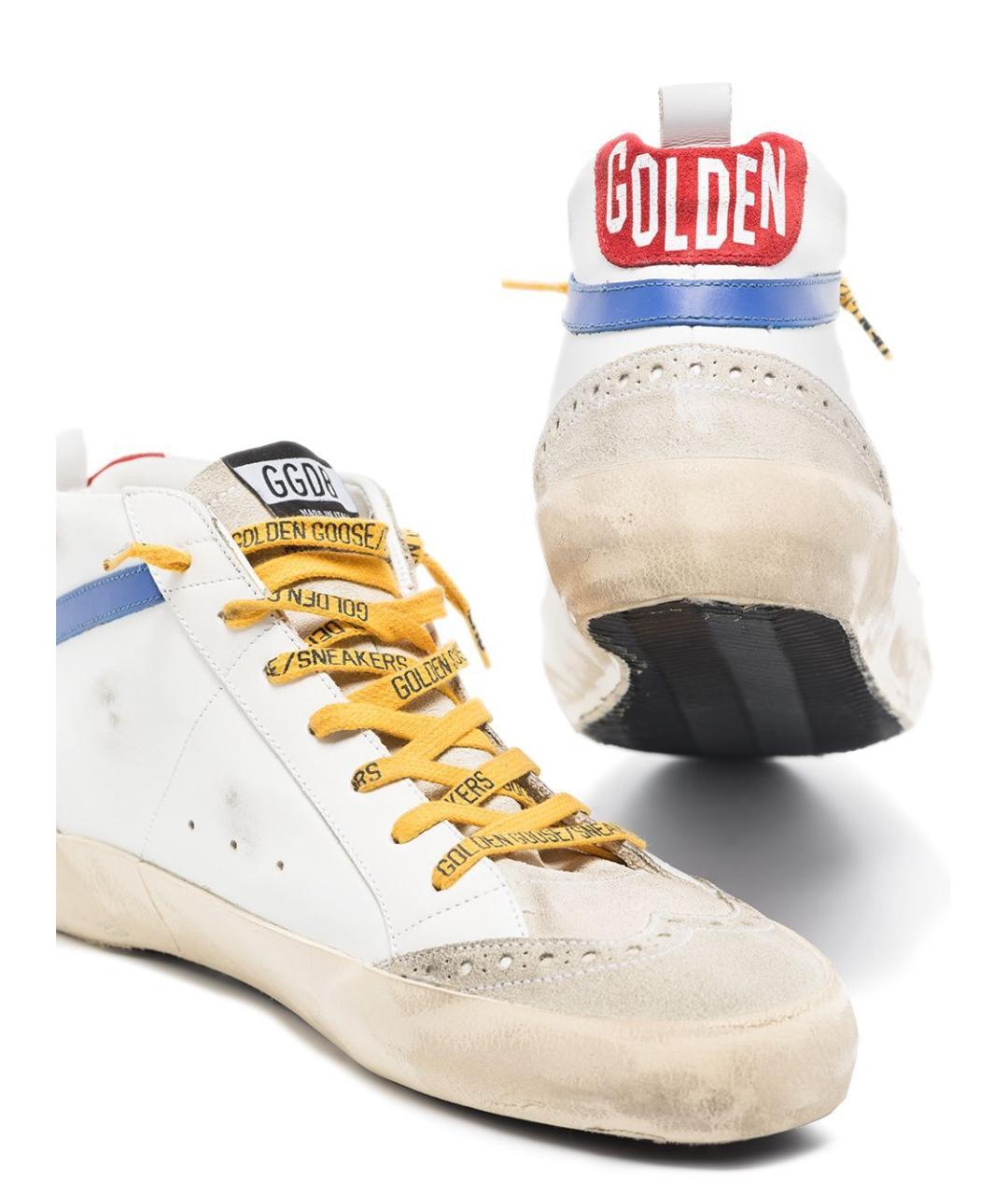 GOLDEN GOOSE DELUXE BRAND Белые кожаные высокие кроссовки / кеды, фото 2