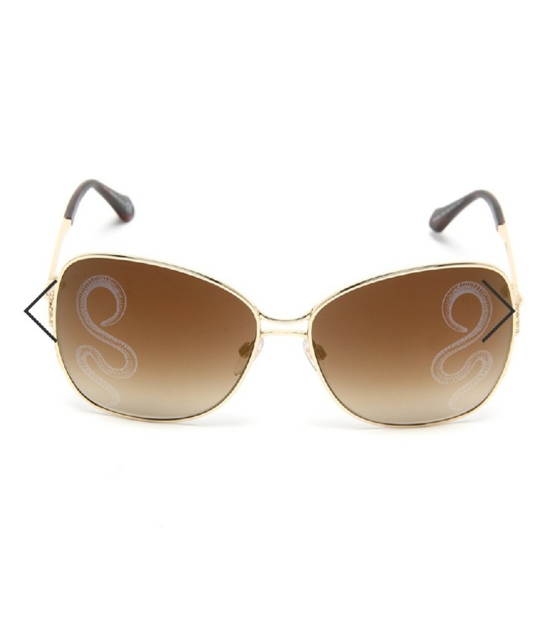 ROBERTO CAVALLI Золотые металлические солнцезащитные очки, фото 1