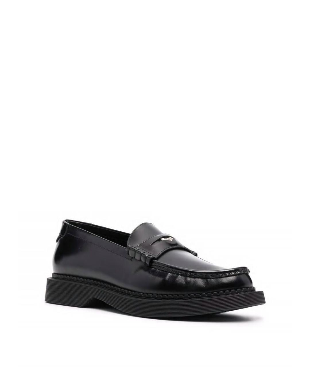 SAINT LAURENT Черные кожаные лоферы, фото 2