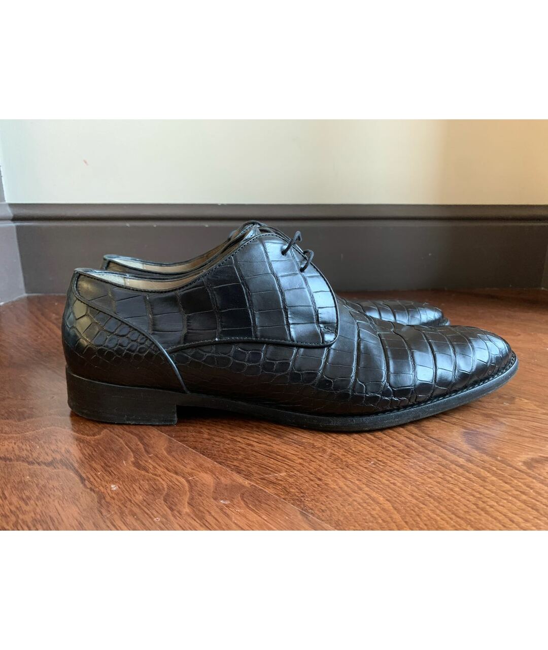CASTELLO D'ORO Черные туфли из экзотической кожи, фото 5