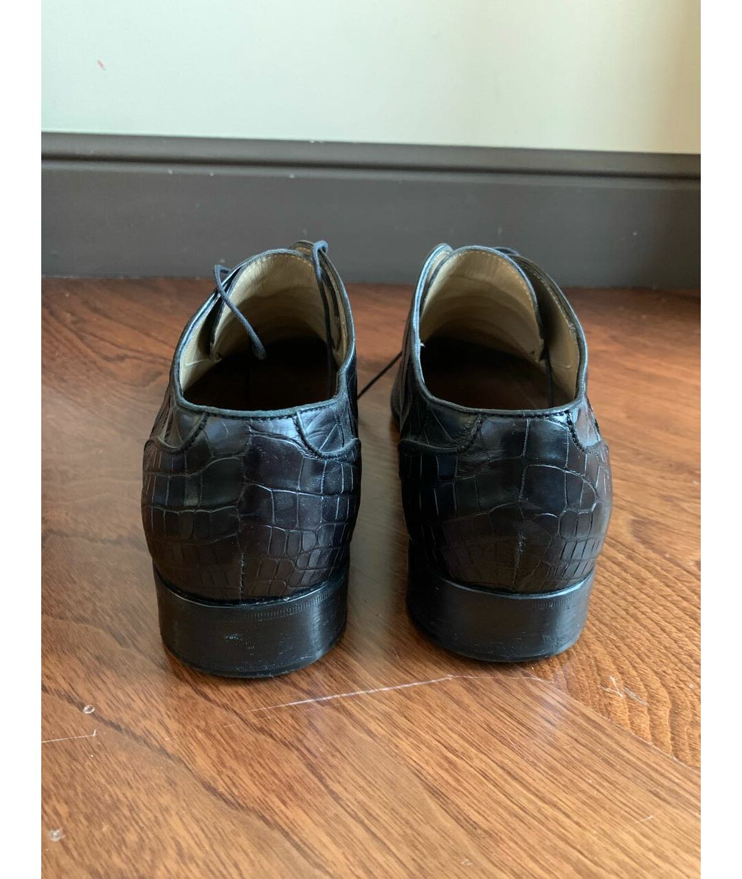 CASTELLO D'ORO Черные туфли из экзотической кожи, фото 4