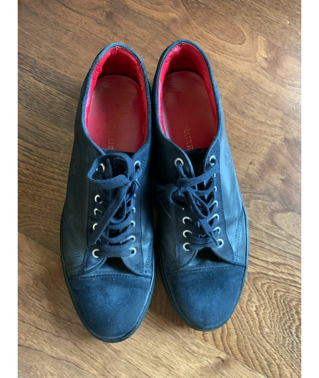 BILLIONAIRE Темно-синие кожаные низкие кроссовки / кеды, фото 3