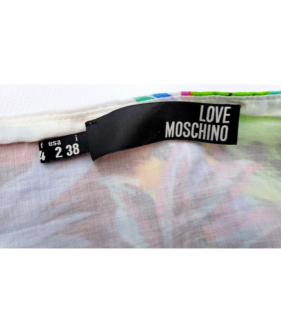 LOVE MOSCHINO Мульти хлопковое коктейльное платье, фото 5