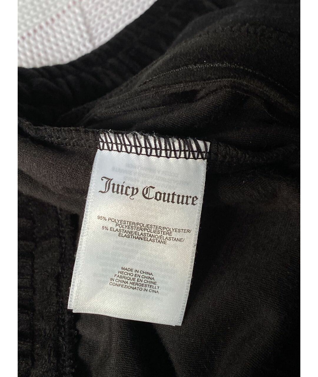 JUICY COUTURE Черные велюровые брюки широкие, фото 6