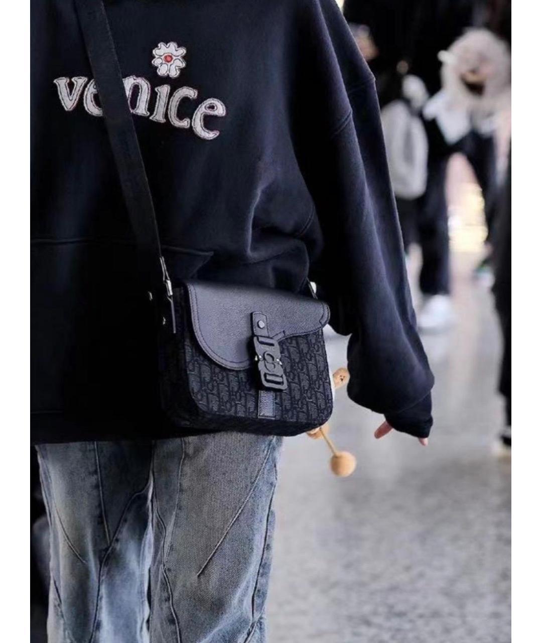 CHRISTIAN DIOR Черная жаккардовая сумка через плечо, фото 6