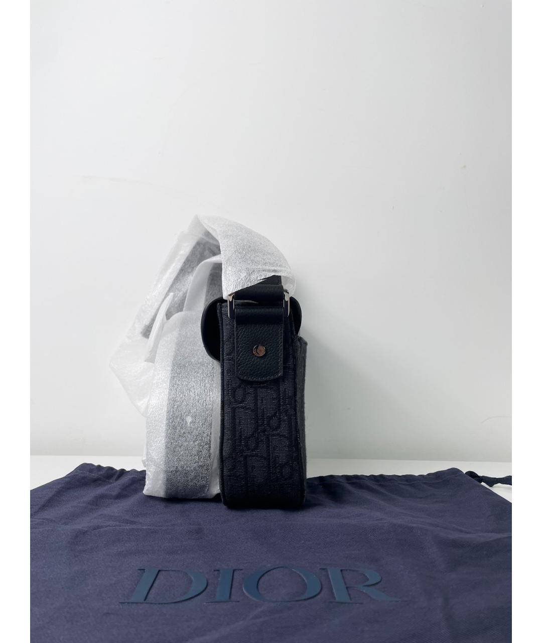 CHRISTIAN DIOR Черная жаккардовая сумка через плечо, фото 4