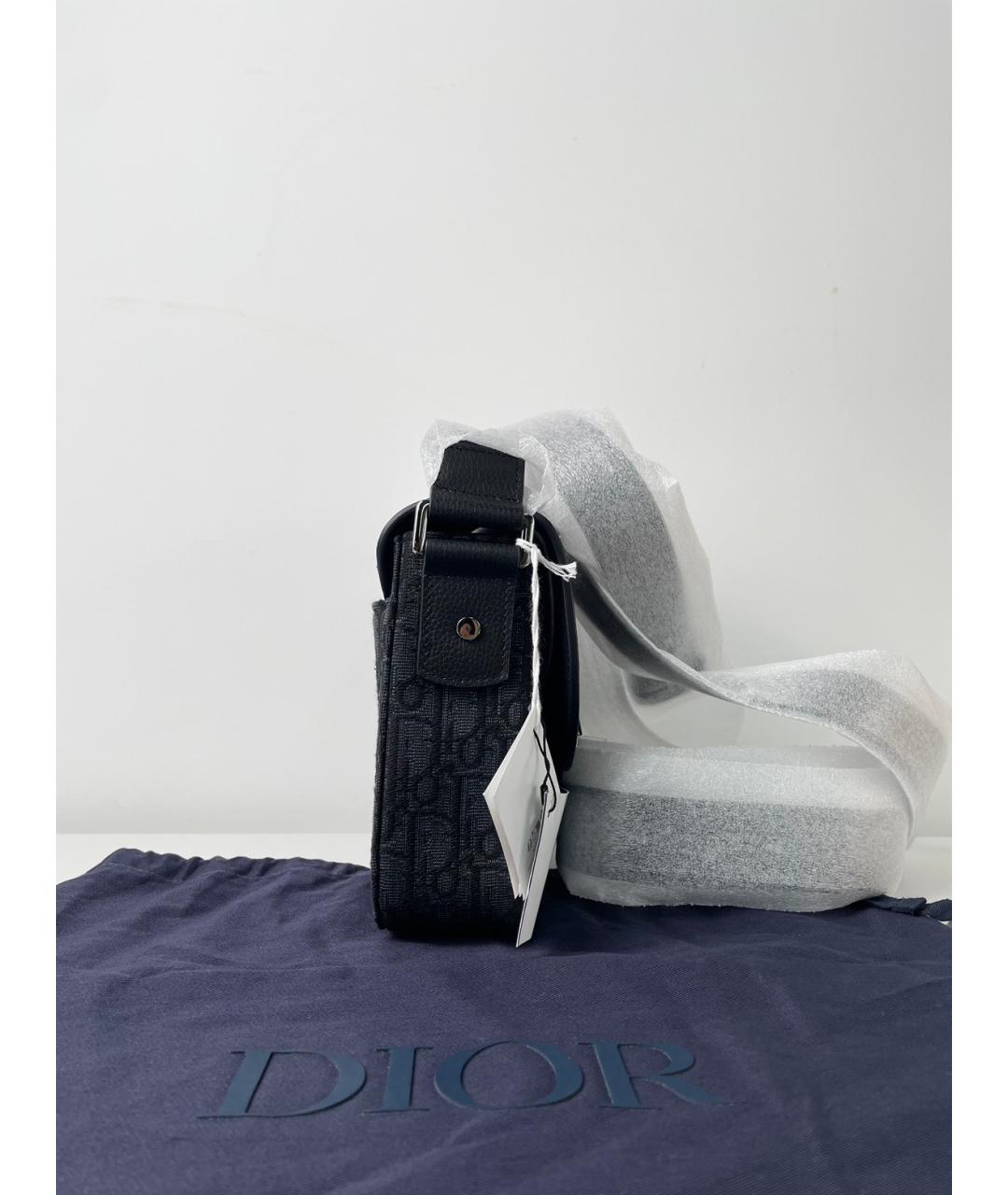 CHRISTIAN DIOR Черная жаккардовая сумка через плечо, фото 3