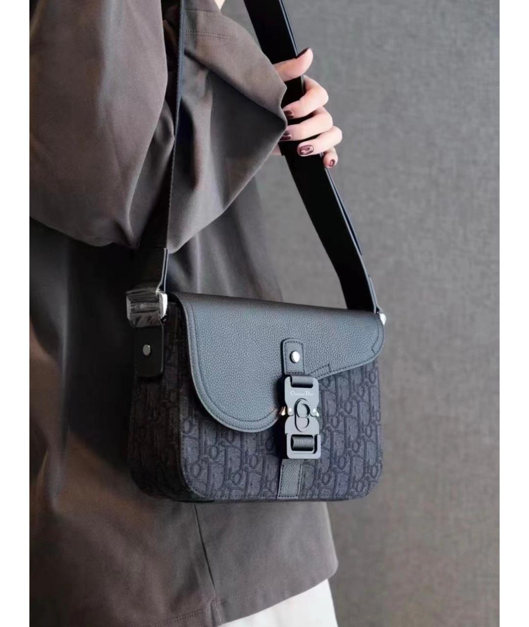 CHRISTIAN DIOR Черная жаккардовая сумка через плечо, фото 7