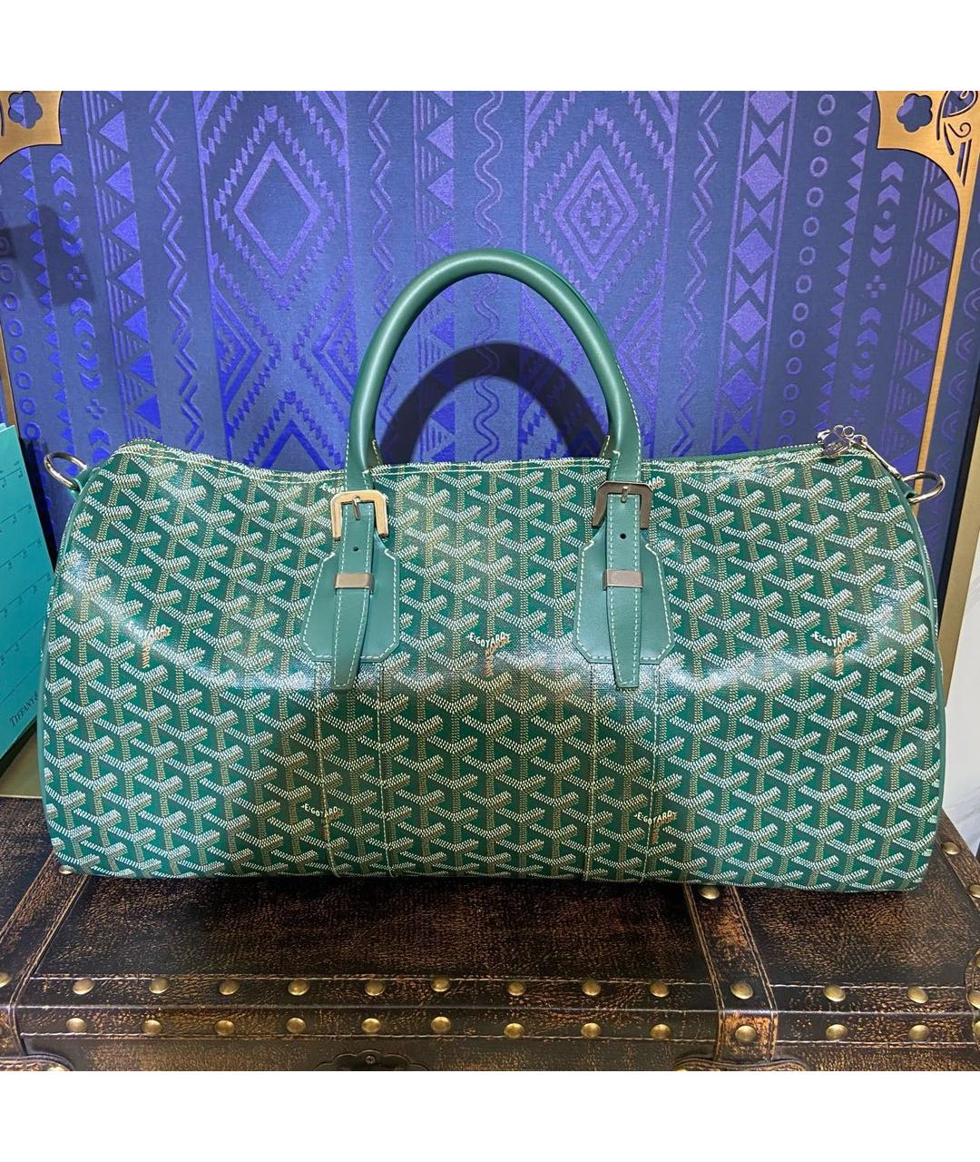 GOYARD Зеленая дорожная/спортивная сумка из искусственной кожи, фото 2