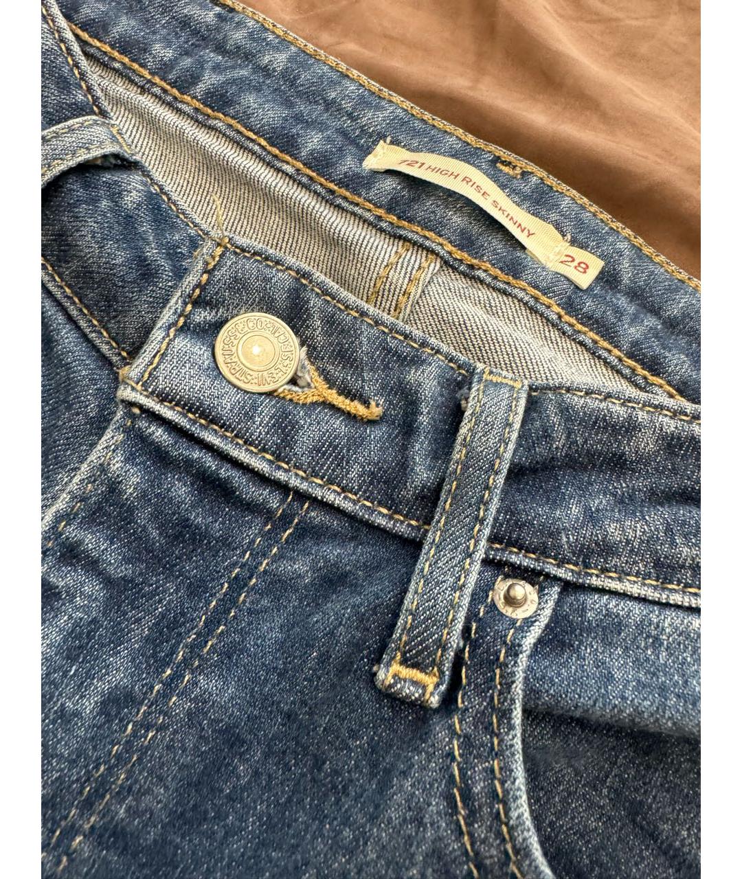 LEVI'S Синие хлопко-эластановые джинсы слим, фото 4