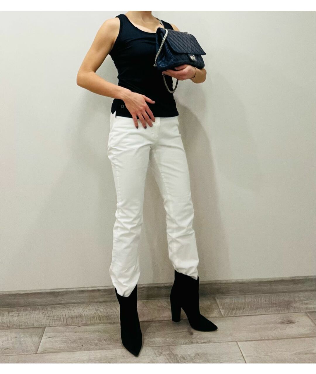 ESCADA Белые хлопко-эластановые прямые джинсы, фото 7
