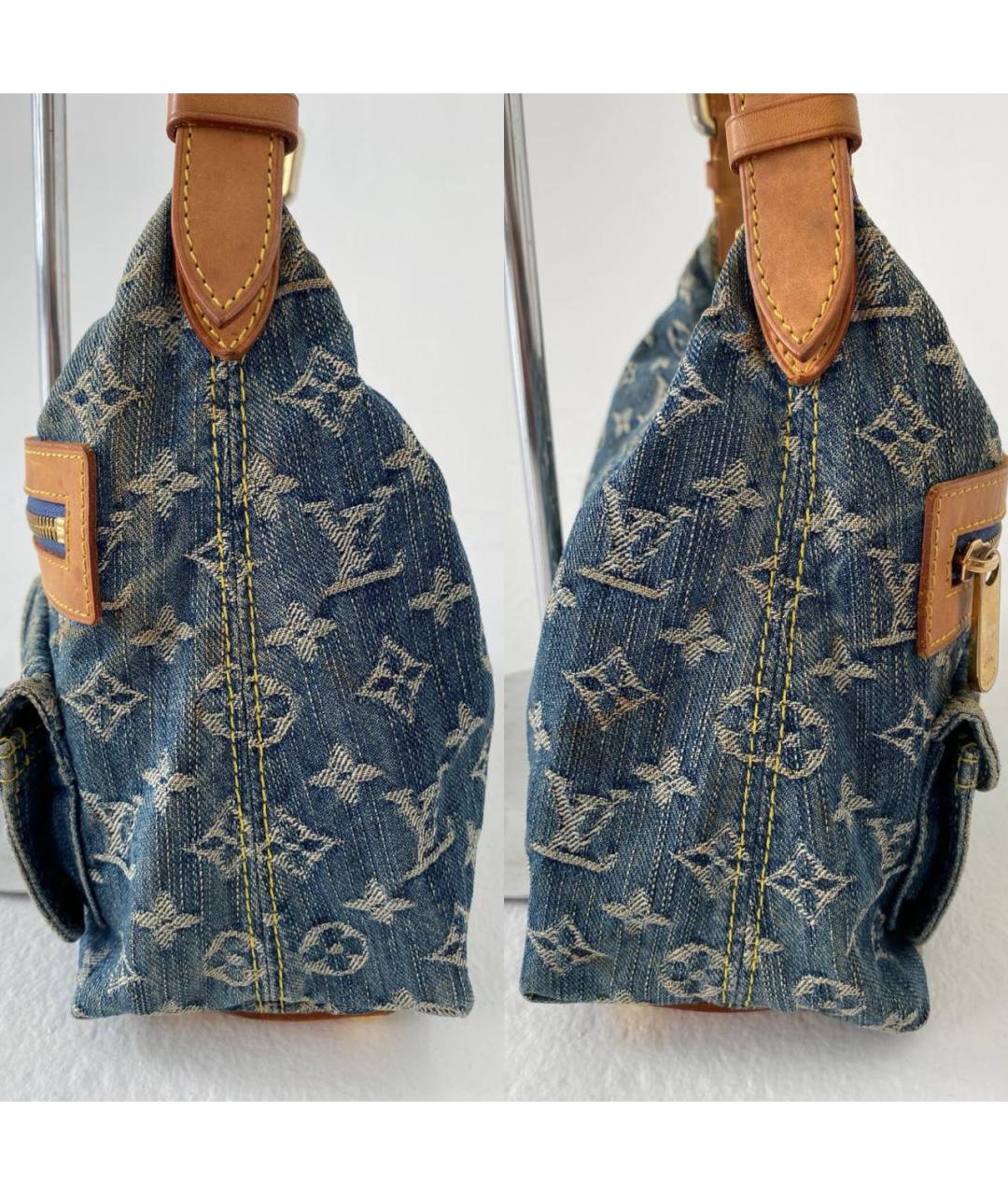 LOUIS VUITTON Синяя деним сумка тоут, фото 3