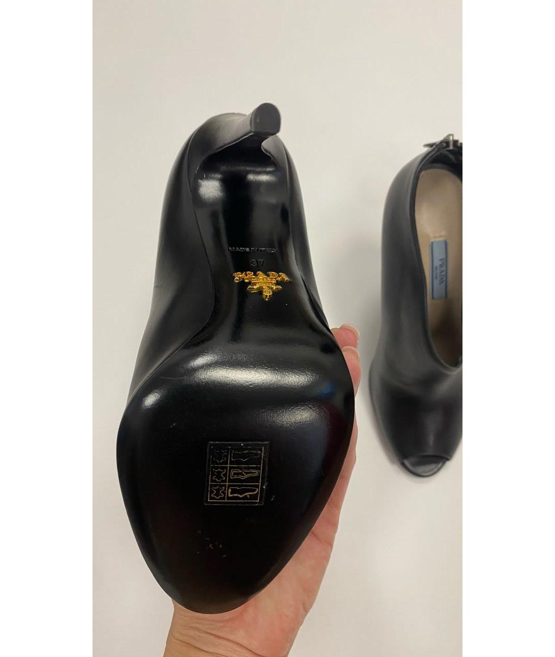 PRADA Черные кожаные ботильоны, фото 5