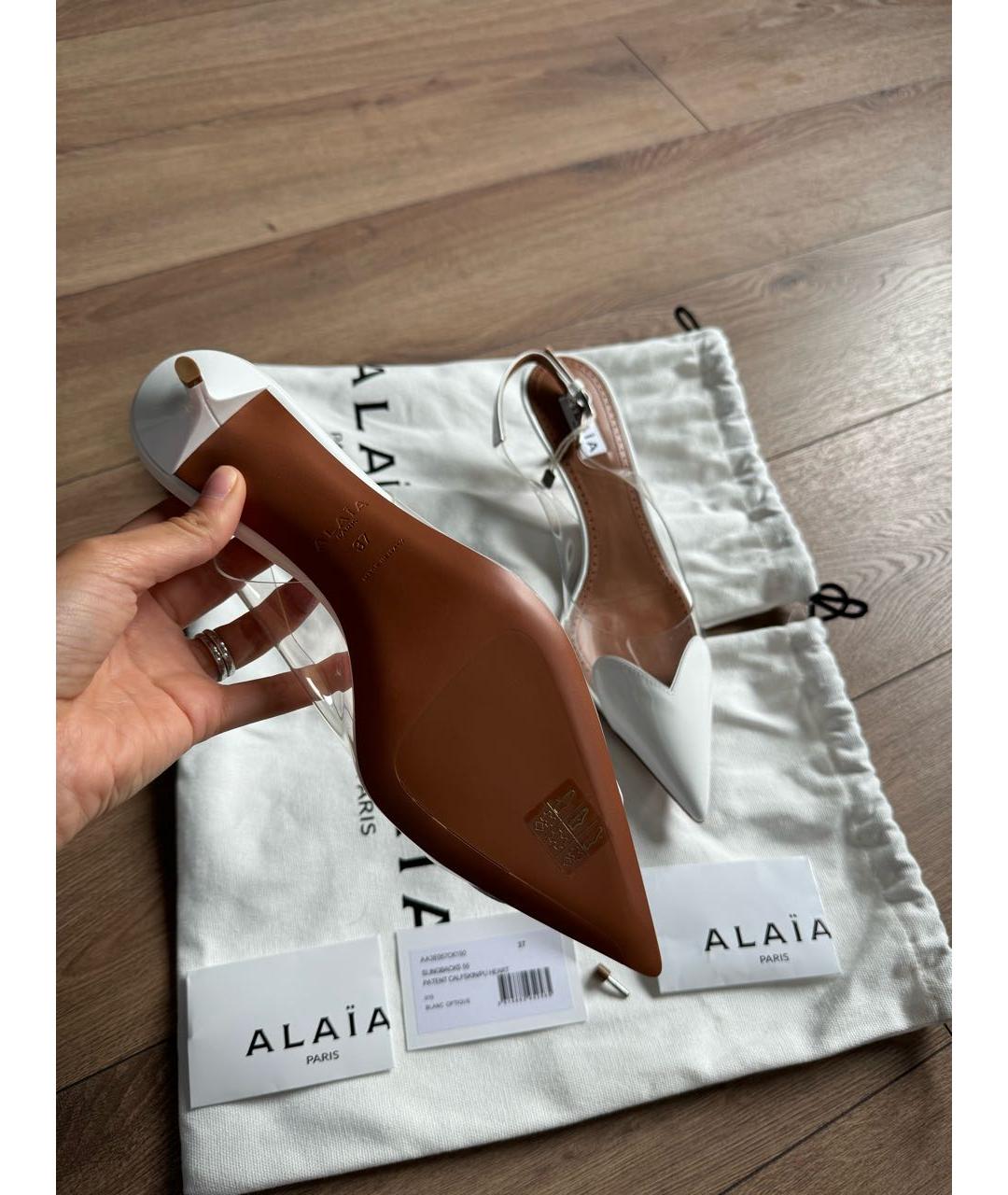 ALAIA Белые кожаные туфли, фото 5