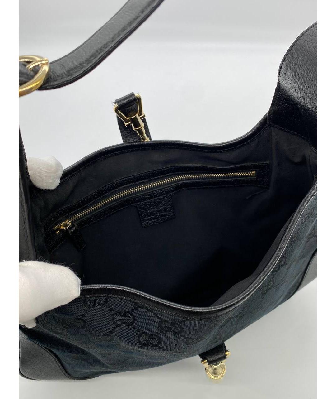 GUCCI Черная жаккардовая сумка тоут, фото 8