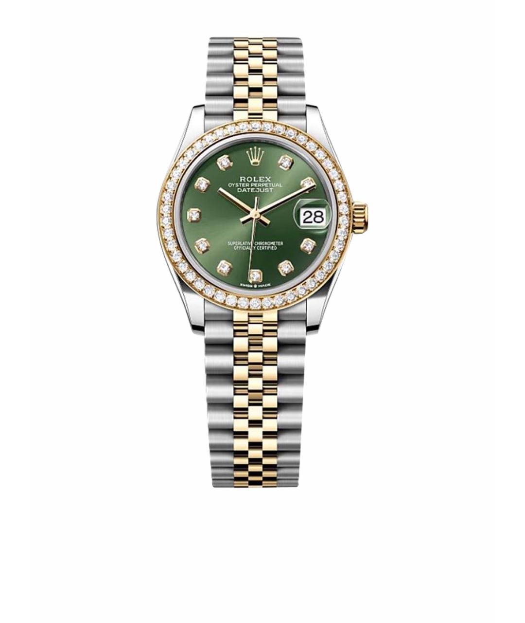 ROLEX Зеленые часы из желтого золота, фото 1