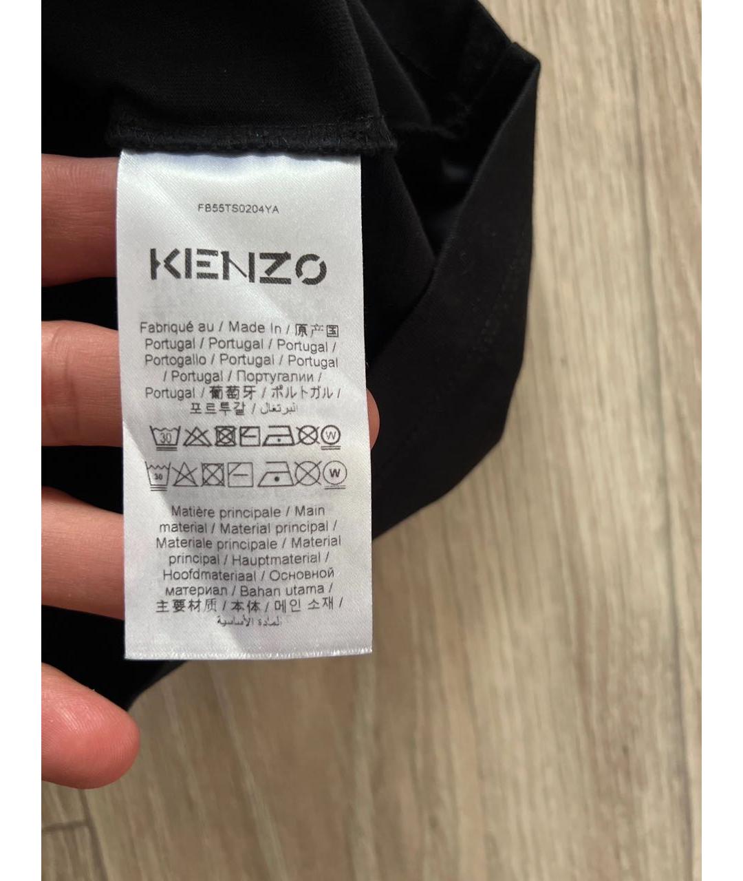 KENZO Черная хлопковая футболка, фото 3