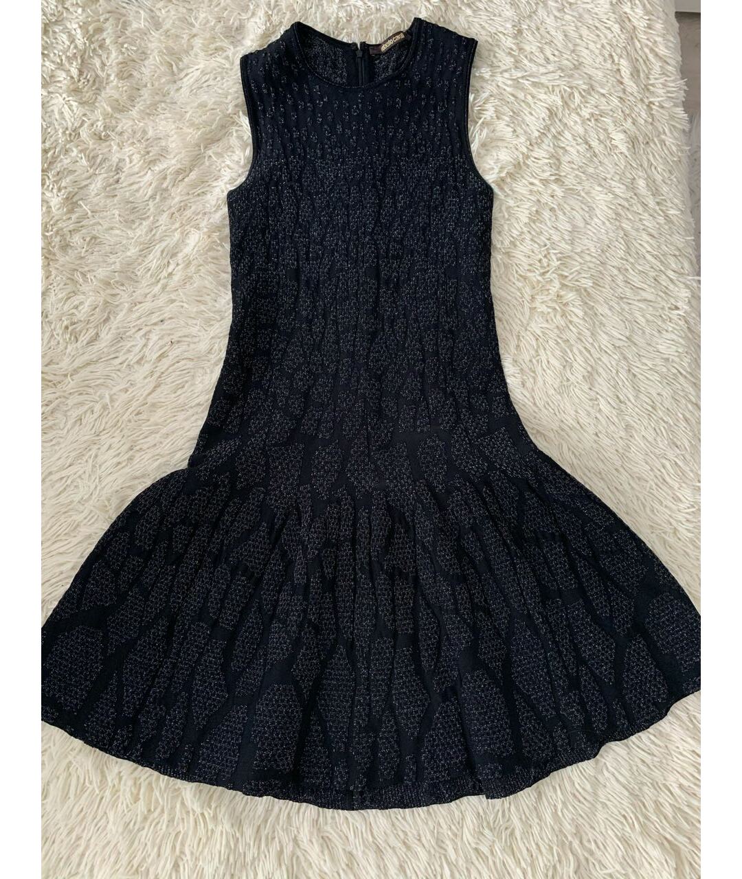 ROBERTO CAVALLI Черное вискозное повседневное платье, фото 4