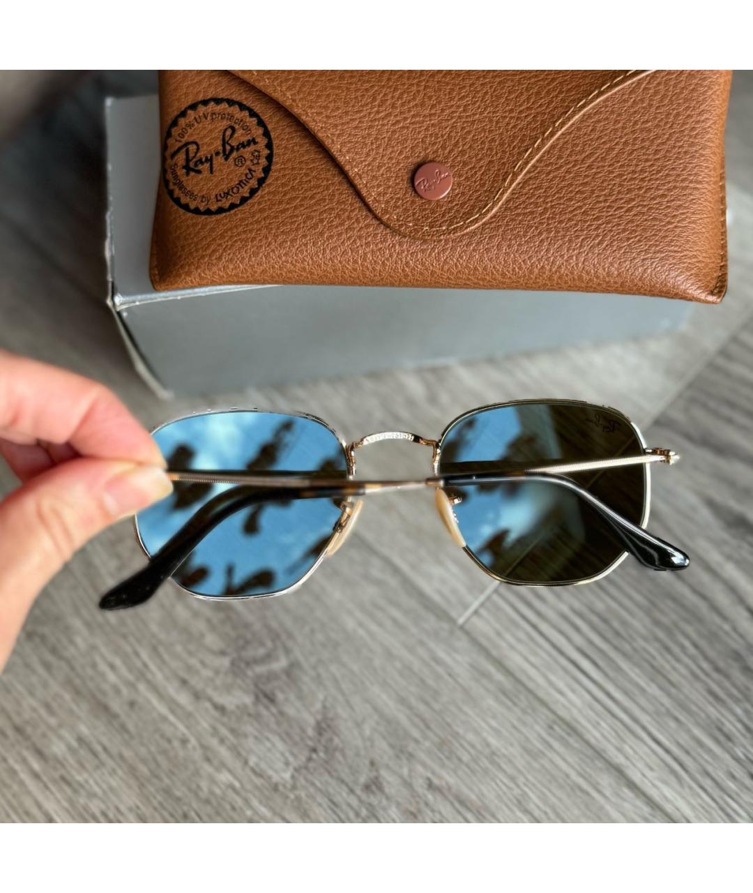 RAY BAN Металлические солнцезащитные очки, фото 8