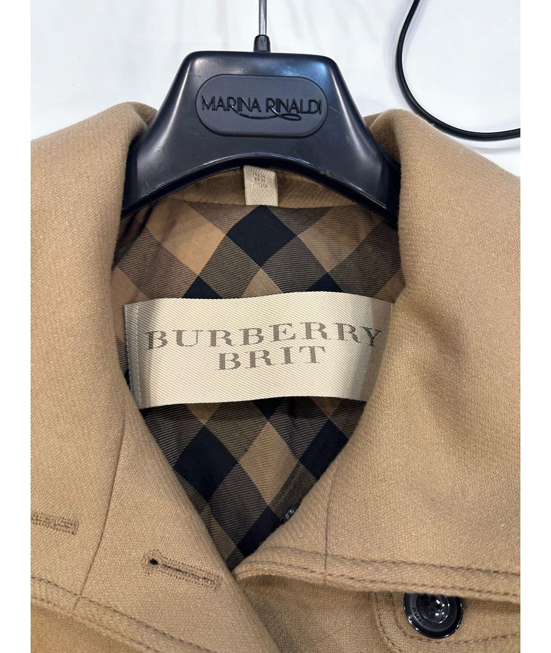 BURBERRY Бежевое вискозное пальто, фото 3