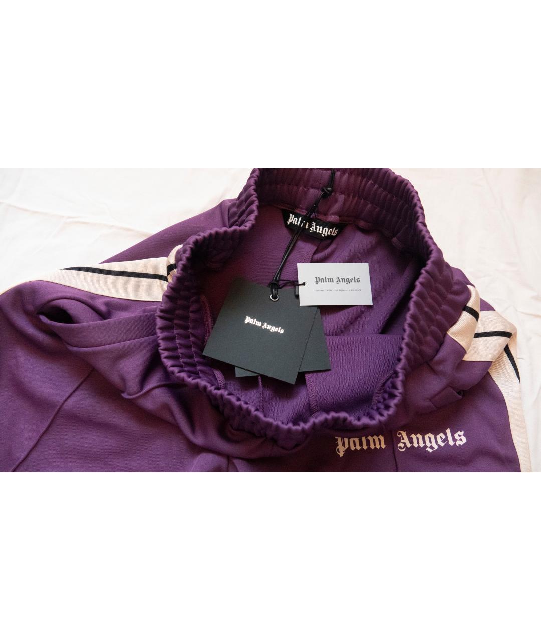 PALM ANGELS Фиолетовые полиэстеровые повседневные брюки, фото 4