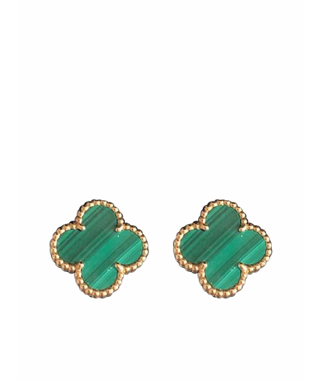 VAN CLEEF & ARPELS Зеленые серьги из желтого золота, фото 1