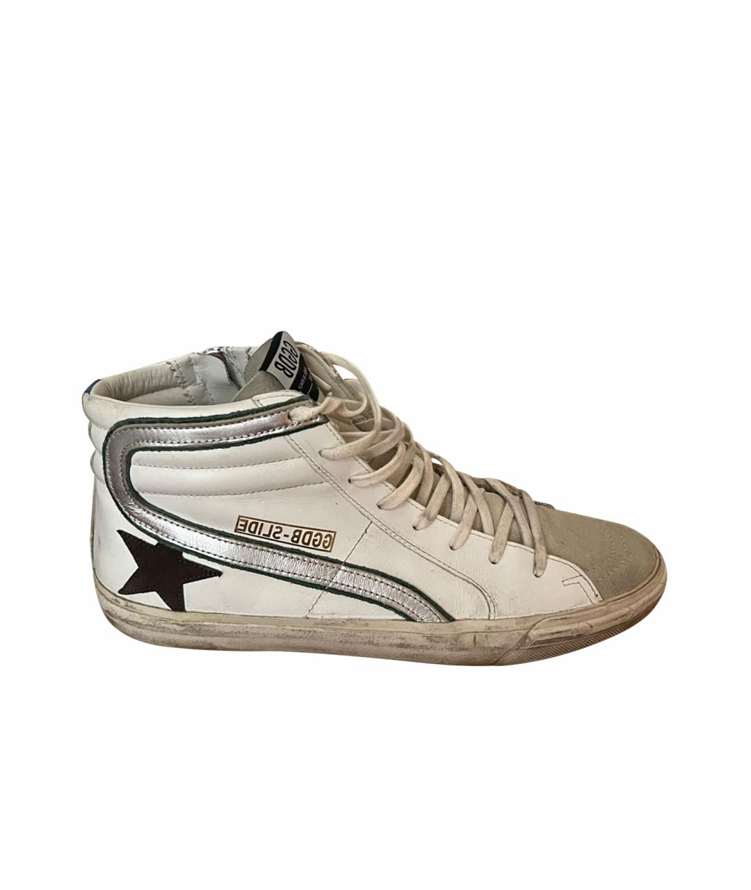 GOLDEN GOOSE DELUXE BRAND Белые кожаные высокие кроссовки / кеды, фото 1