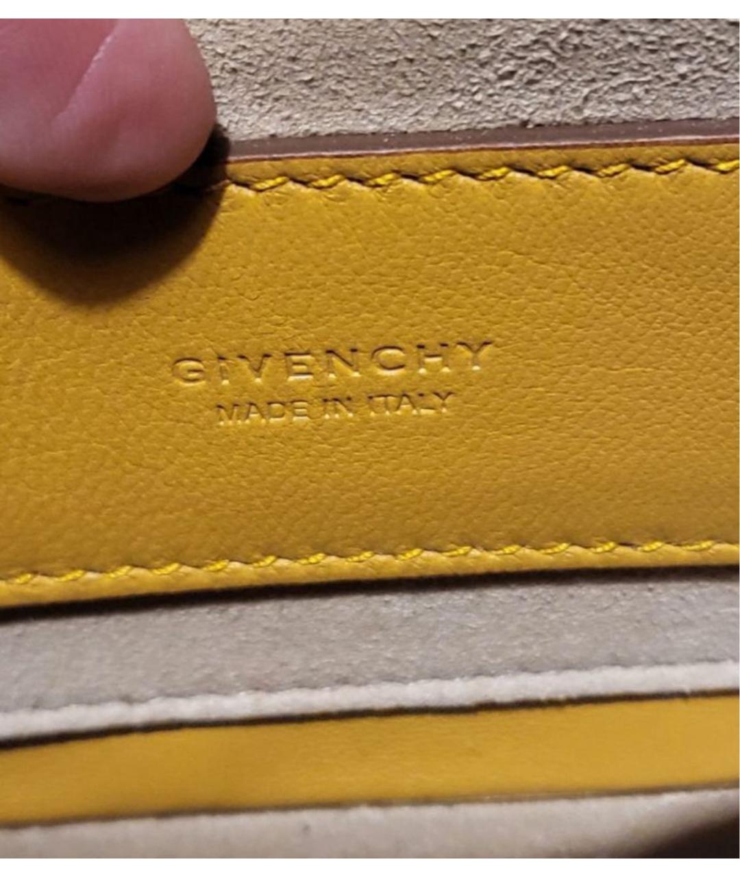 GIVENCHY Горчичная кожаная сумка через плечо, фото 6