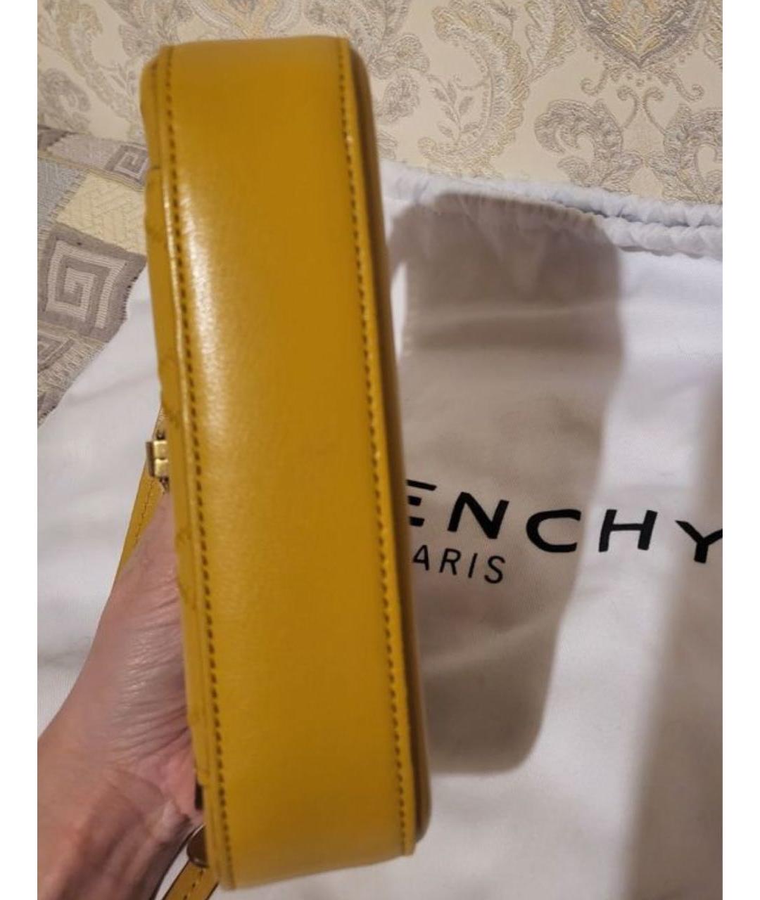 GIVENCHY Горчичная кожаная сумка через плечо, фото 3