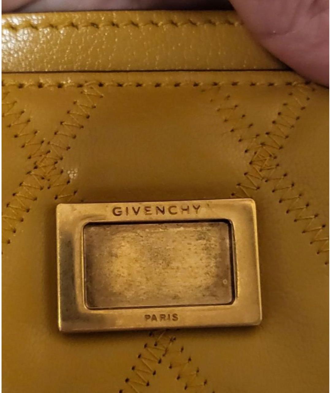 GIVENCHY Горчичная кожаная сумка через плечо, фото 8
