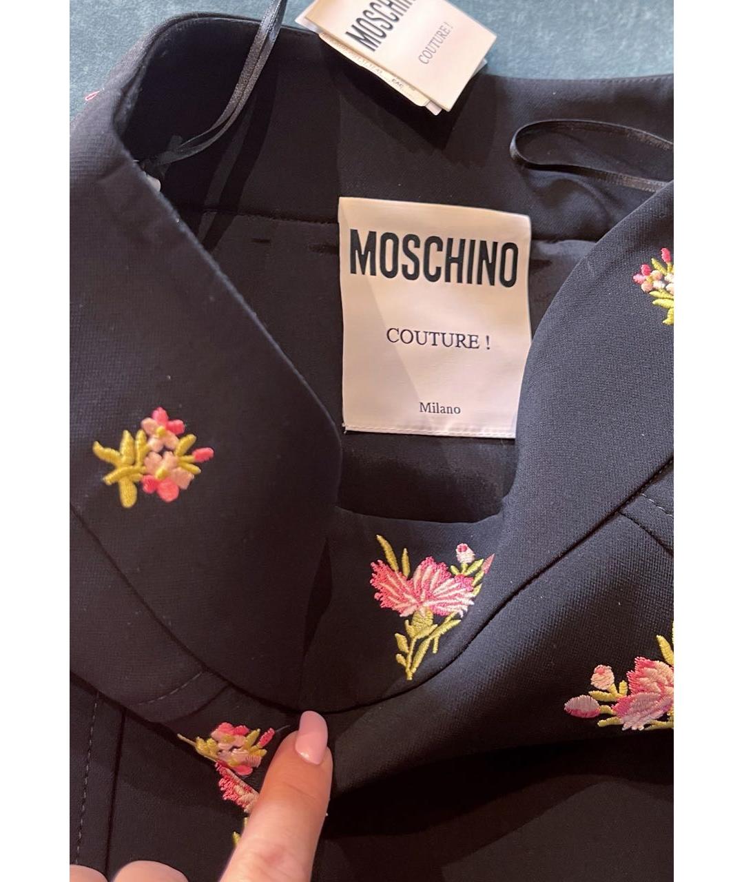 MOSCHINO Черная полиэстеровая юбка миди, фото 3