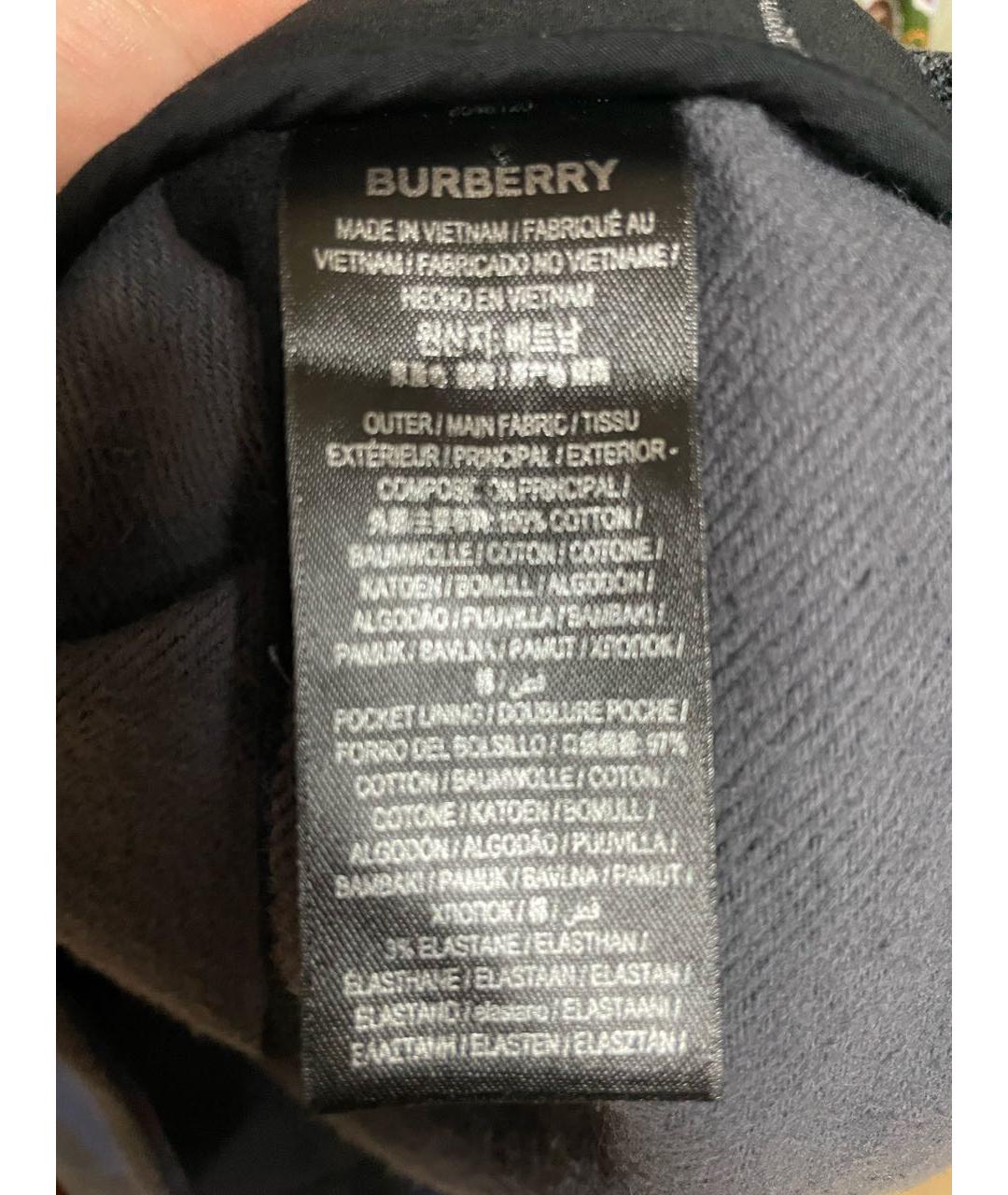 BURBERRY Темно-синяя хлопковая кэжуал рубашка, фото 6