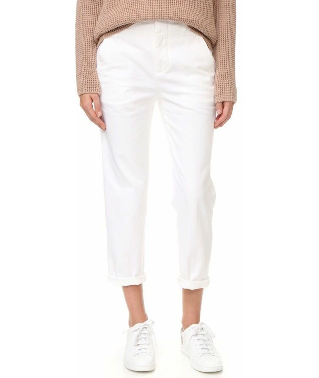 STEFANEL Белые хлопковые прямые брюки, фото 6