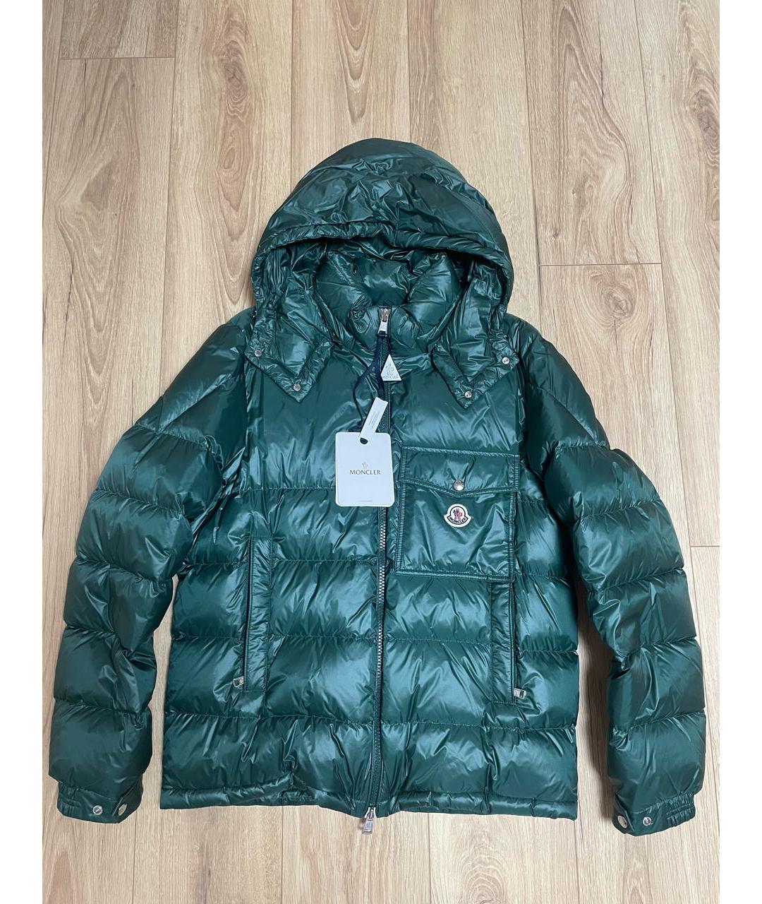 MONCLER Зеленый пуховик, фото 9