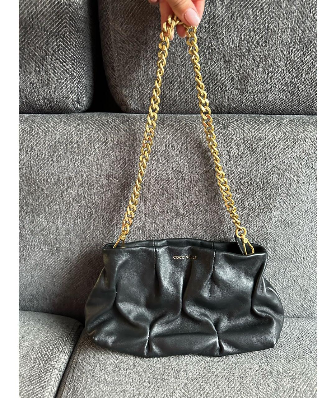 COCCINELLE Черная кожаная сумка через плечо, фото 9