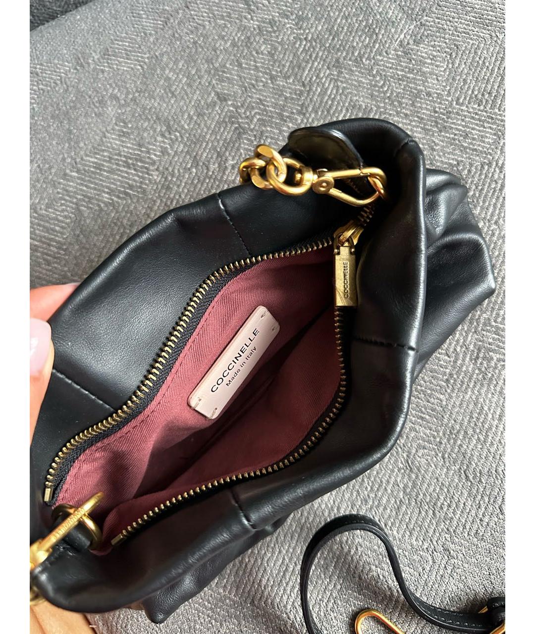 COCCINELLE Черная кожаная сумка через плечо, фото 4