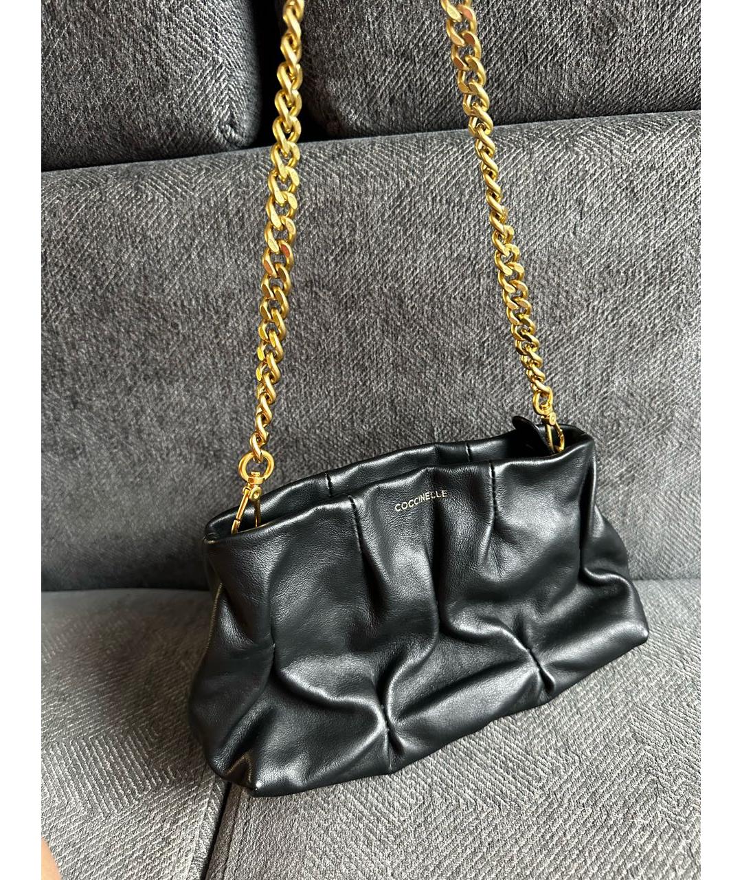 COCCINELLE Черная кожаная сумка через плечо, фото 2
