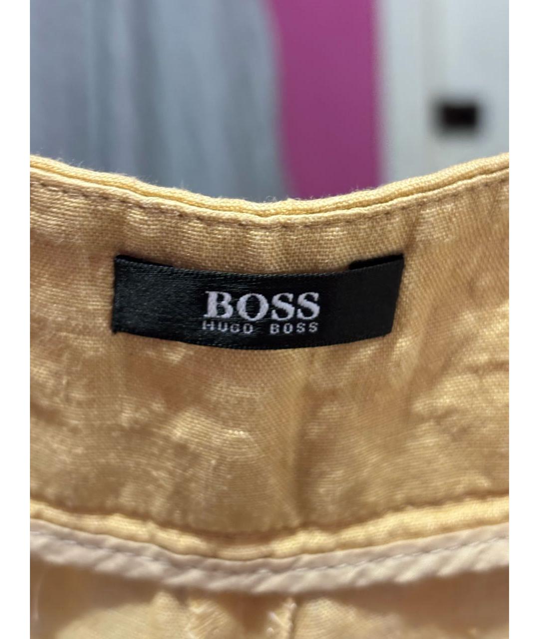 HUGO BOSS Оранжевое хлопковые бриджи, фото 3