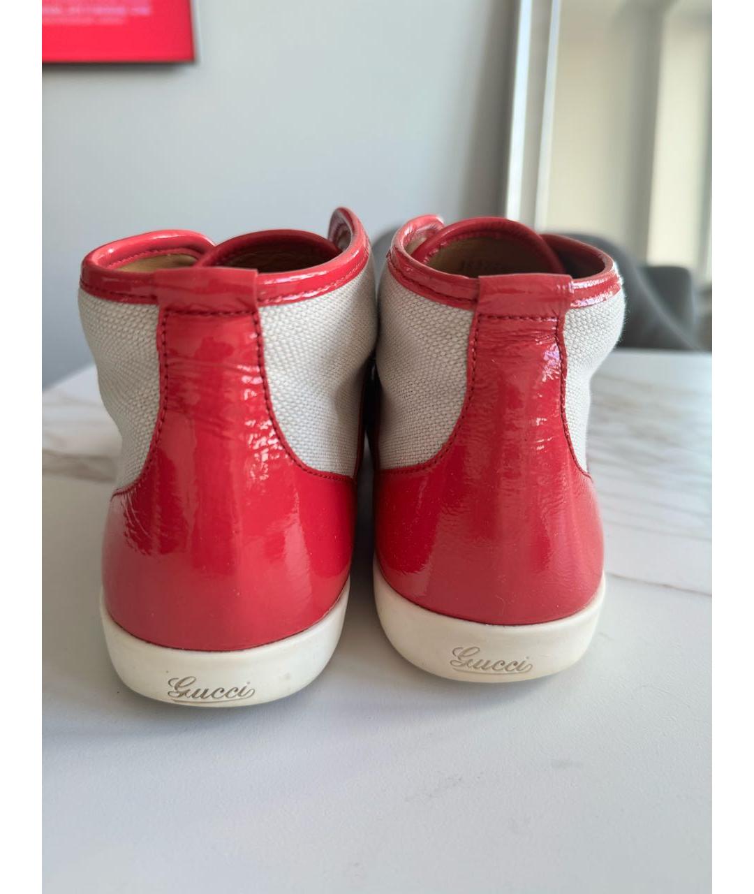 GUCCI Фуксия кеды из лакированной кожи, фото 4