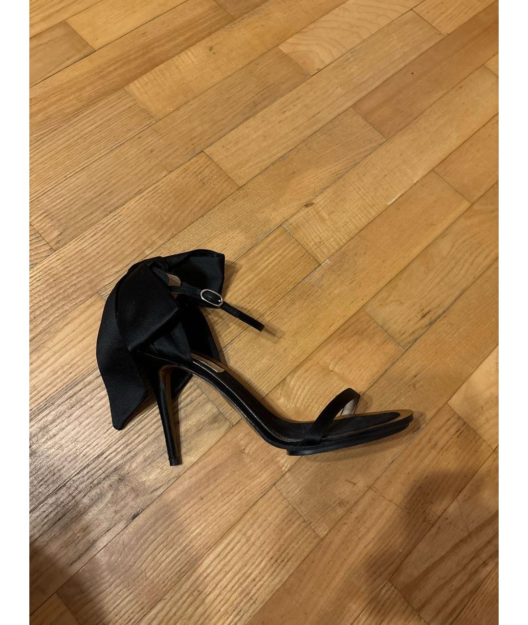 VALENTINO Черные текстильные босоножки, фото 7