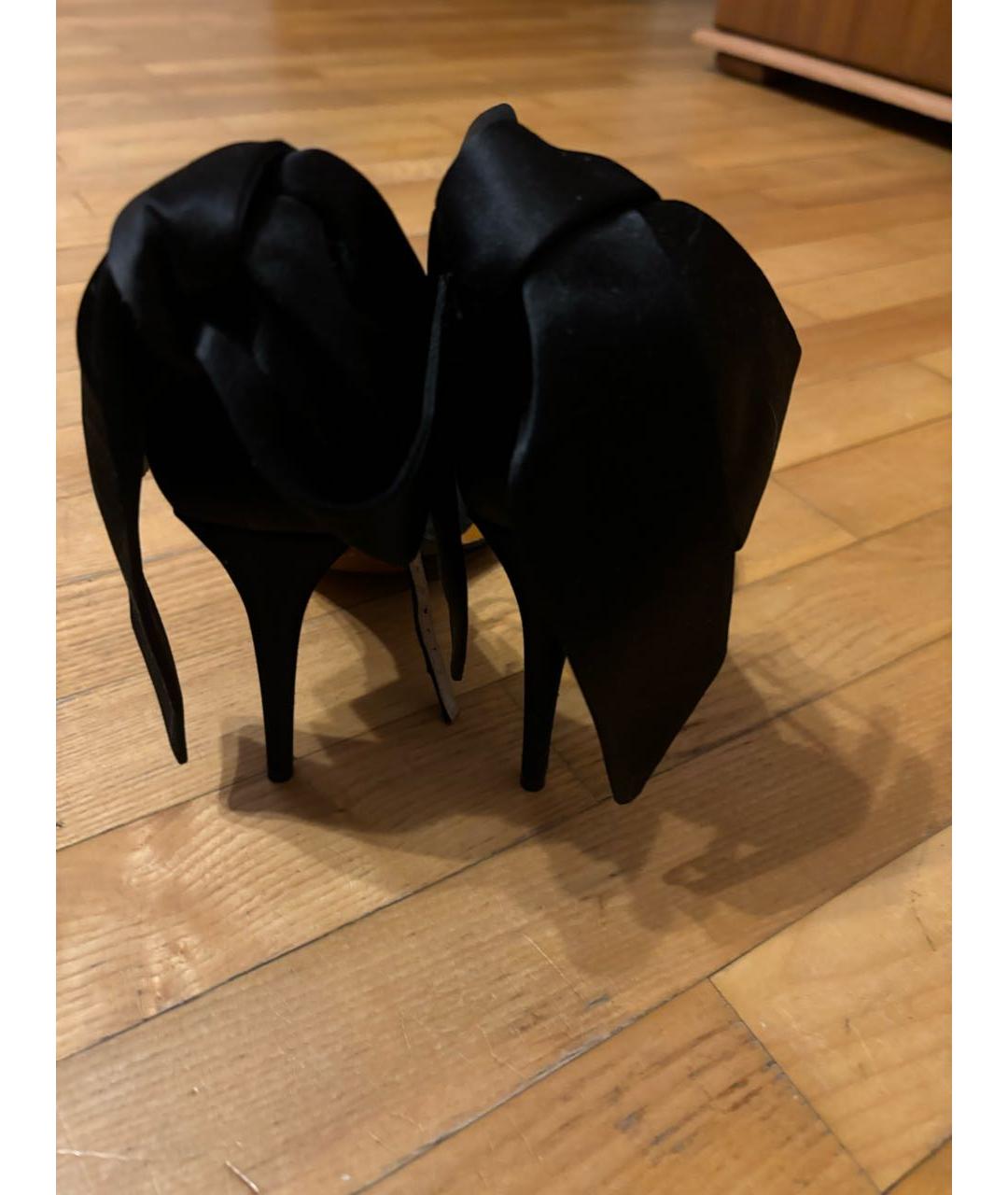 VALENTINO Черные текстильные босоножки, фото 3