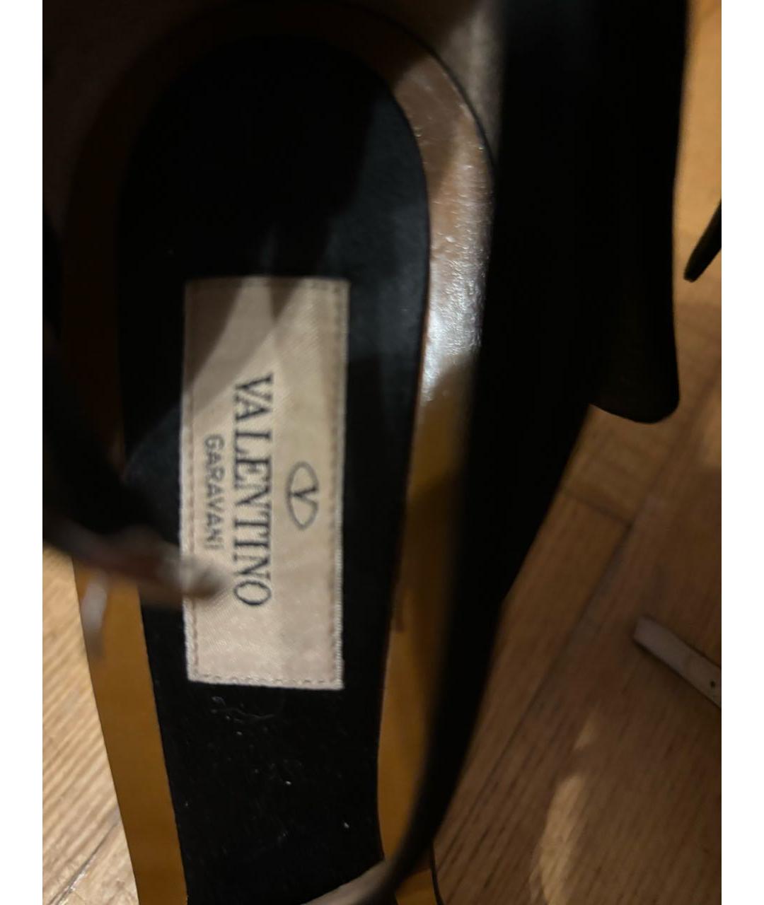 VALENTINO Черные текстильные босоножки, фото 5